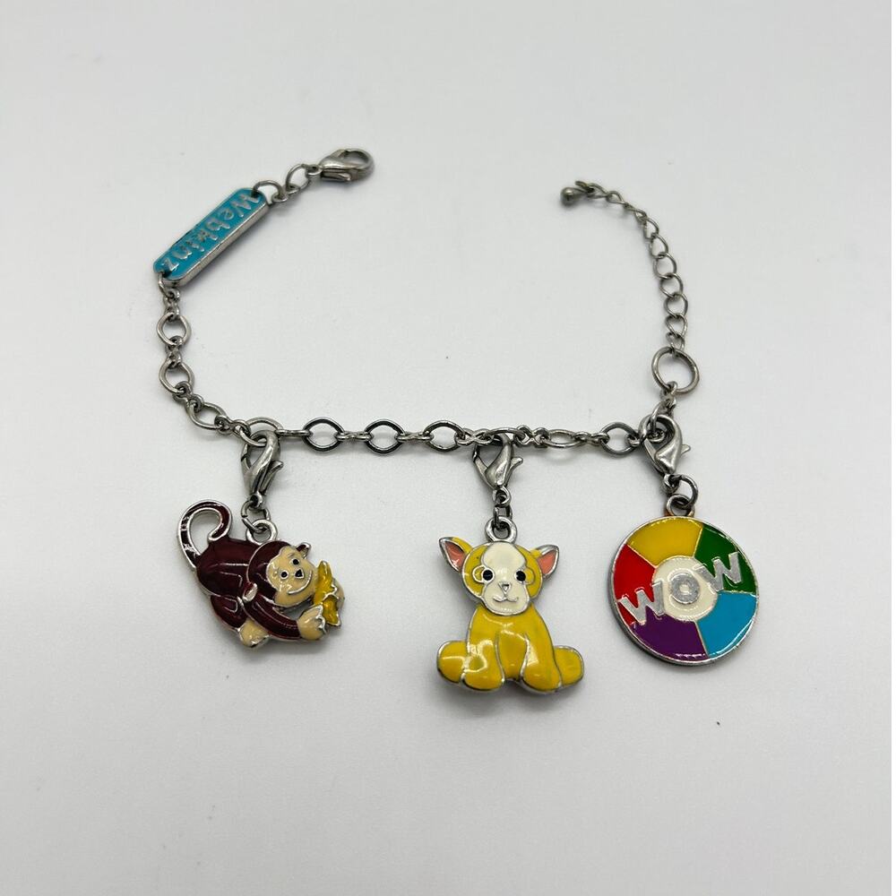 Webkinz Charm Bracelet Vintage Y2K Chihuahua Dog Monkey Wheel of WOW Jewelry
